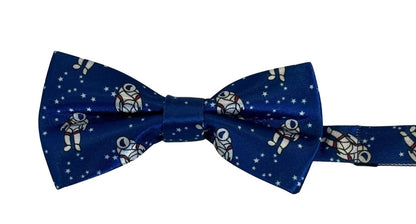 Royal Blue Children’s Bow Tie with Astronaut Design by Frederick Thomas Handmade Mens Ties