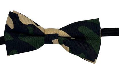 Child's Bow Tie With Army Green Camouflage Design - Subtle Formal Edge For Confident Little Style by Frederick Thomas Handmade Mens Ties