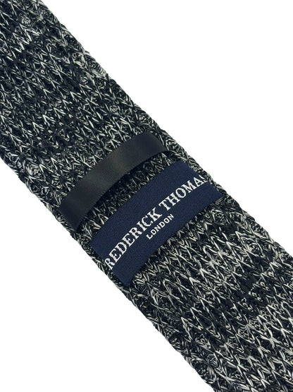 Black and White Speckled Knitted Tie by Frederick Thomas by Frederick Thomas Handmade Mens Ties