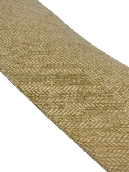 Honey Gold Yellow Wool Tie With Herringbone Design - Handmade By Frederick Thomas For Sophisticated Professionals by Frederick Thomas Handmade Mens Ties