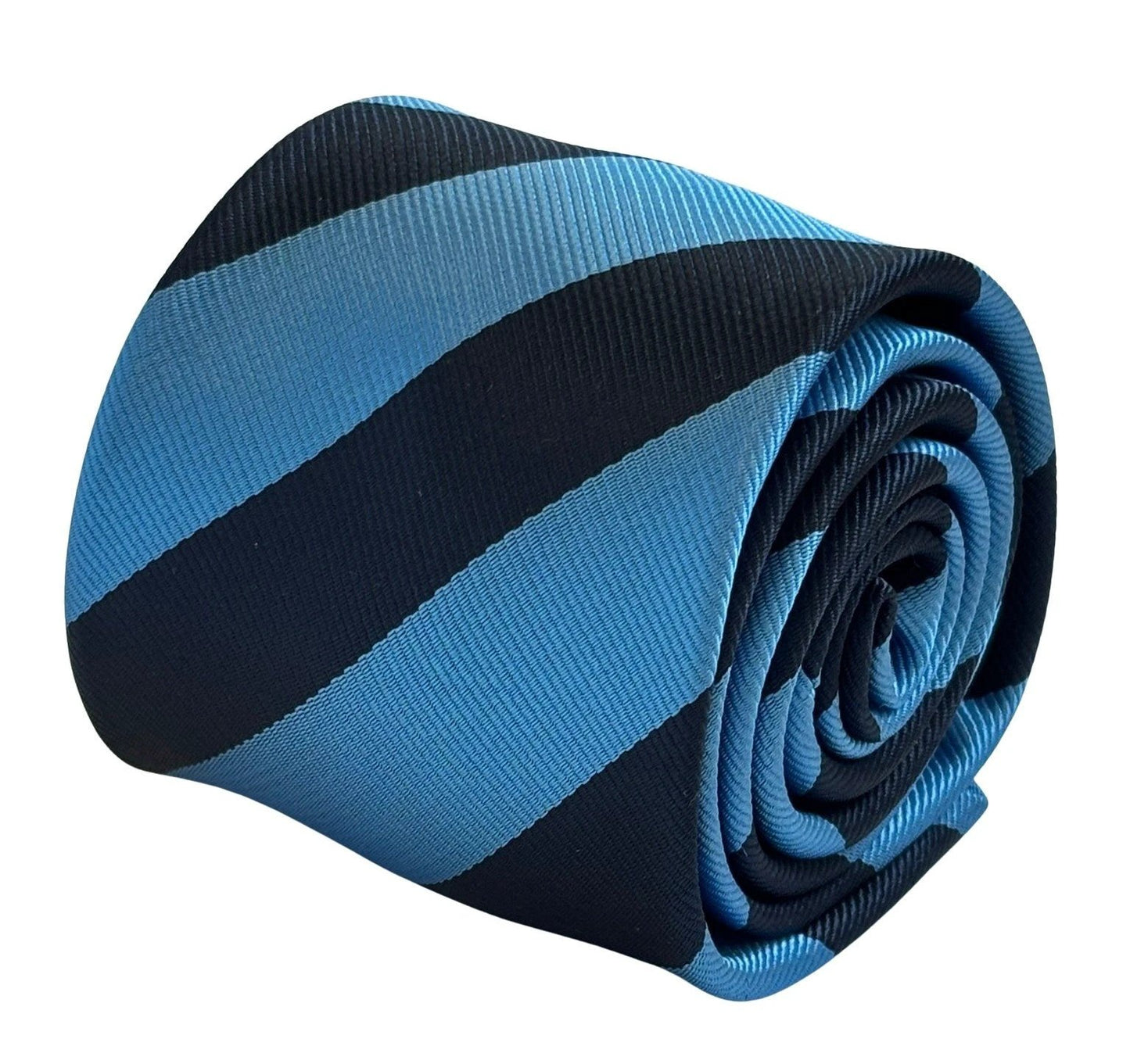 Frederick Thomas Barber Stripe Tie - Handmade Classic Denim Blue And Navy Duo For The Modern Professional by Frederick Thomas Handmade Mens Ties