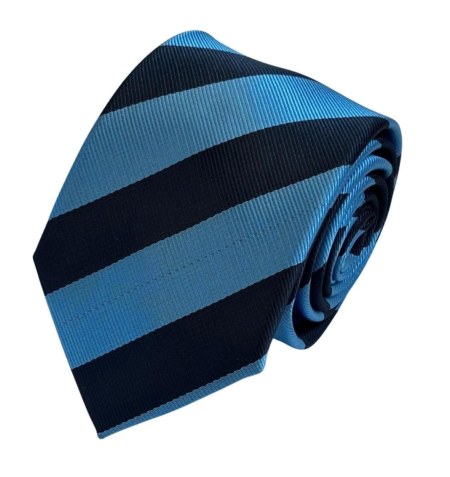 Frederick Thomas Barber Stripe Tie - Handmade Classic Denim Blue And Navy Duo For The Modern Professional by Frederick Thomas Handmade Mens Ties