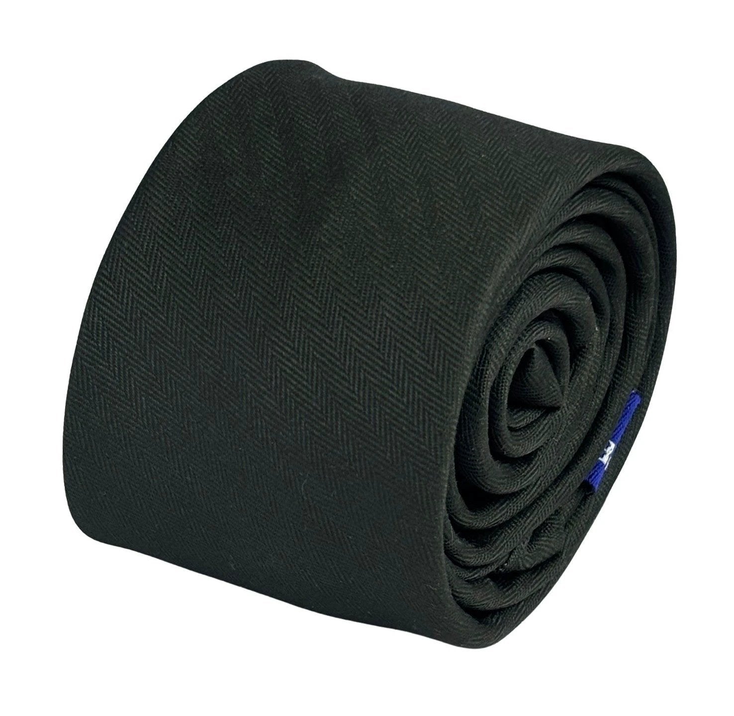 Handmade Khaki Army Dark Green Cotton Tie with Herringbone Design by Frederick Thomas Handmade Mens Ties