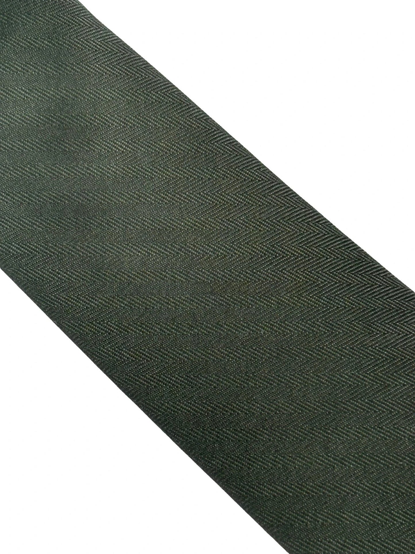 Handmade Khaki Army Dark Green Cotton Tie with Herringbone Design by Frederick Thomas Handmade Mens Ties