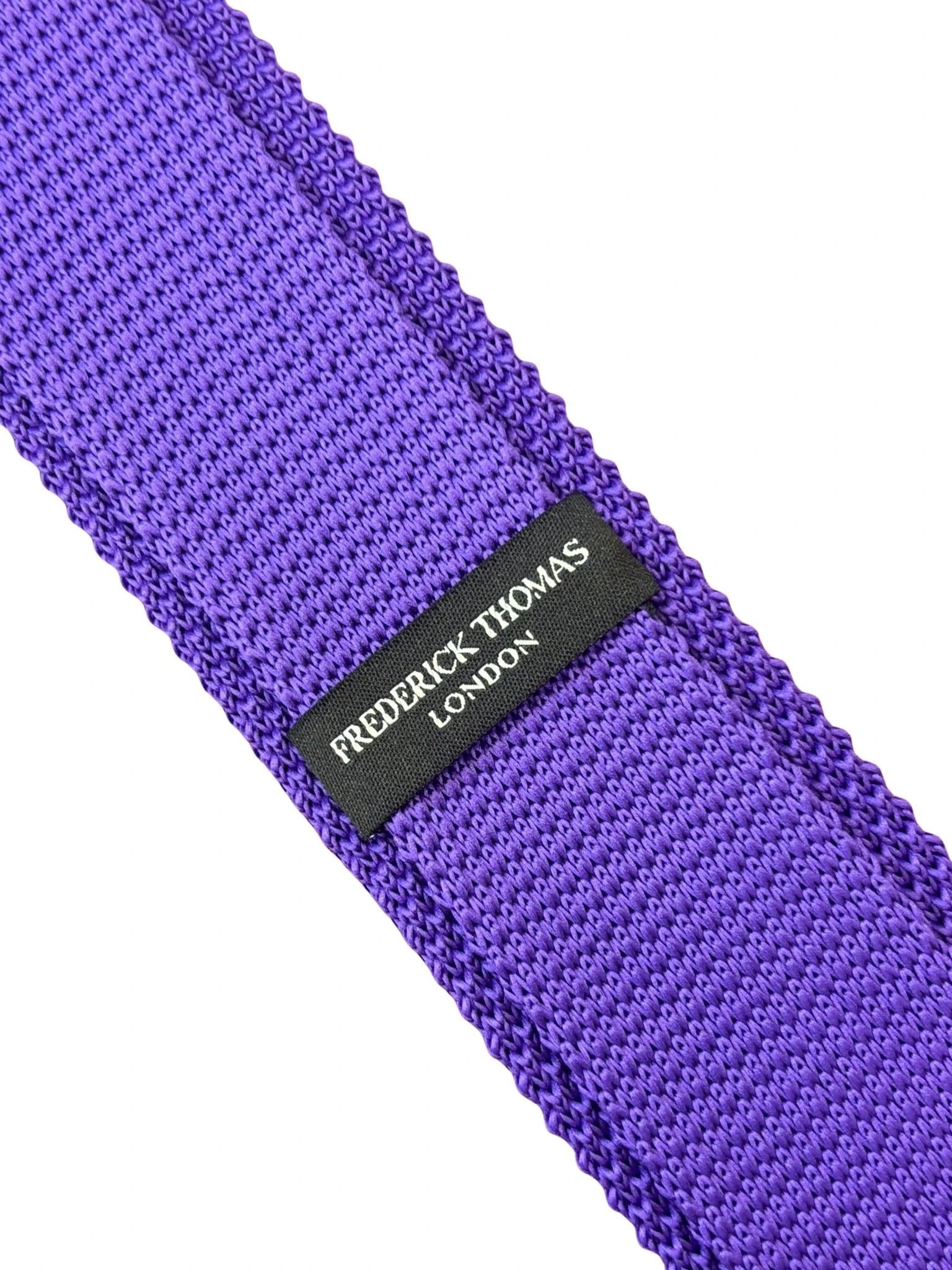 Bright Purple Knitted Men's Necktie - Handmade by Frederick Thomas by Frederick Thomas Handmade Mens Ties