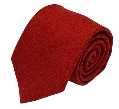 Frederick Thomas 100 Percent Wool Tie Burnt Copper Terracotta Dense Wool Weave For Confident Knotting by Frederick Thomas Handmade Mens Ties