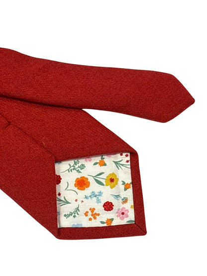 Frederick Thomas 100 Percent Wool Tie Burnt Copper Terracotta Dense Wool Weave For Confident Knotting by Frederick Thomas Handmade Mens Ties