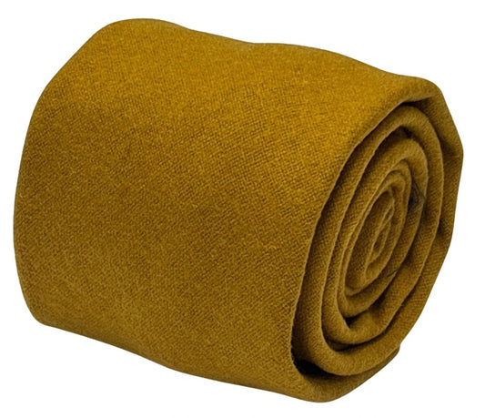 Frederick Thomas Handmade 100 Percent Wool Tie In Mustard With Floral Pattern - Timeless Craftsmanship by Frederick Thomas Handmade Mens Ties