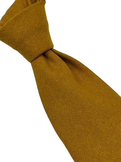 Frederick Thomas Handmade 100 Percent Wool Tie In Mustard With Floral Pattern - Timeless Craftsmanship by Frederick Thomas Handmade Mens Ties
