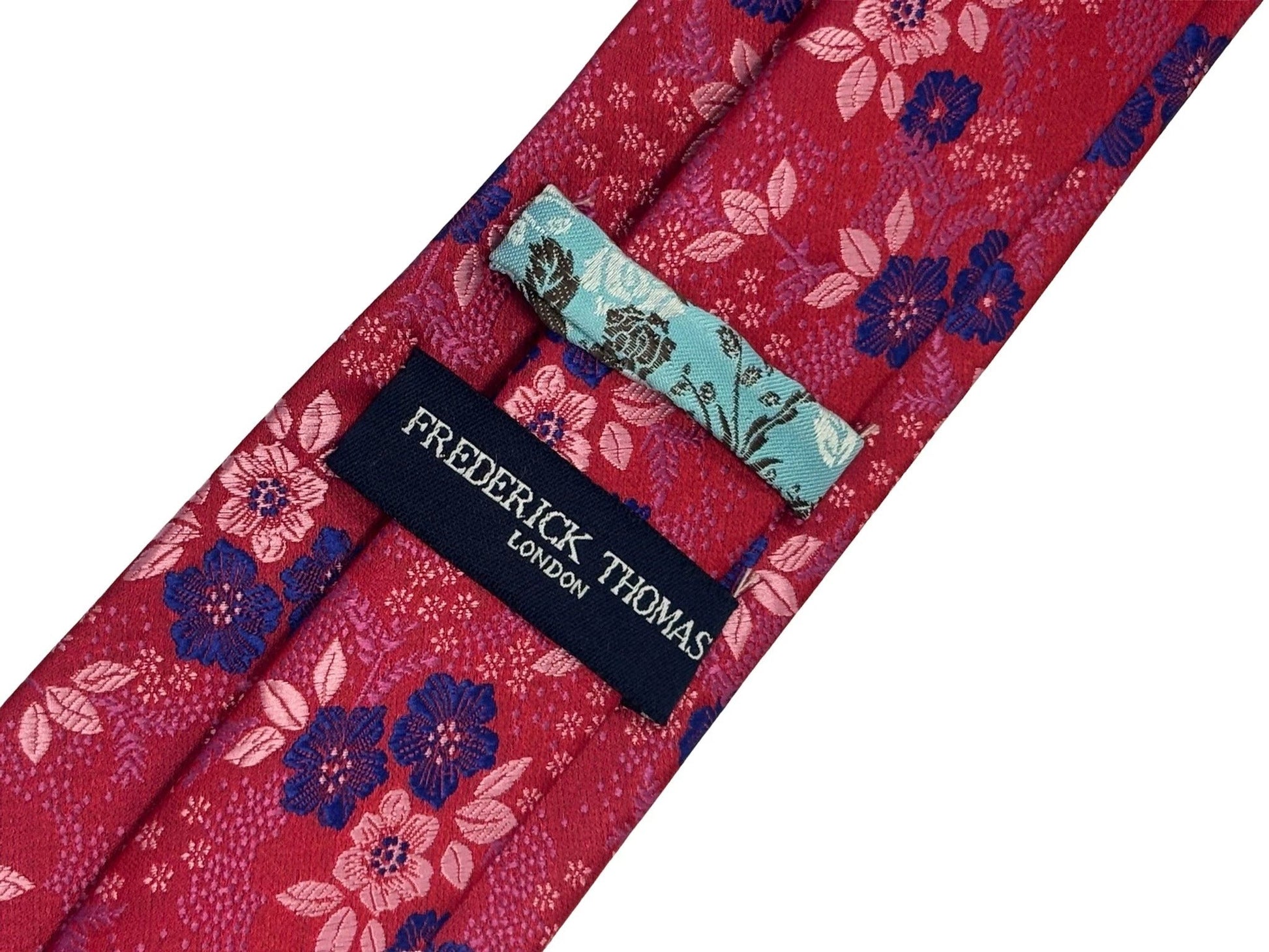 Frederick Thomas Handmade Dark Pink Cerise Tie With Floral Design - Bold And Elegant For The Luxury Professional by Frederick Thomas Handmade Mens Ties