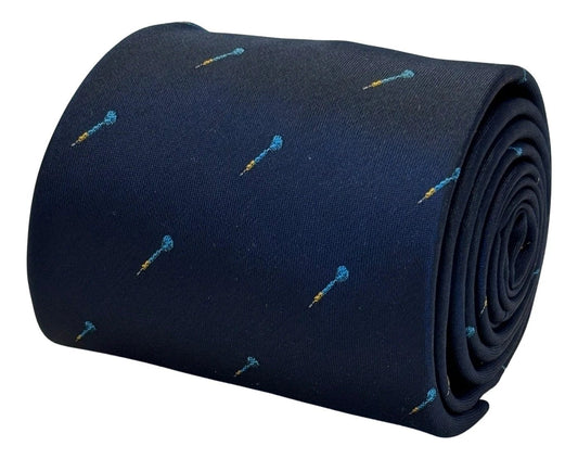 Frederick Thomas Handmade Navy Tie With Dart Pattern for Men by Frederick Thomas Handmade Mens Ties