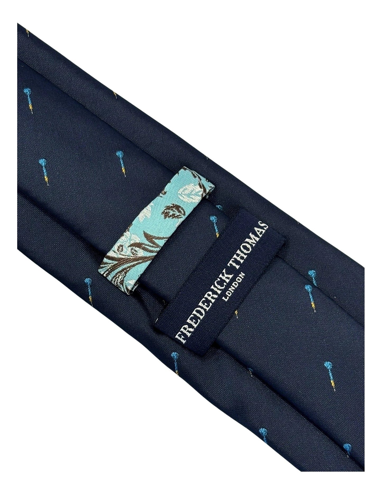 Frederick Thomas Handmade Navy Tie With Dart Pattern for Men by Frederick Thomas Handmade Mens Ties