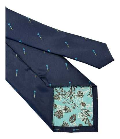 Frederick Thomas Handmade Navy Tie With Dart Pattern for Men by Frederick Thomas Handmade Mens Ties
