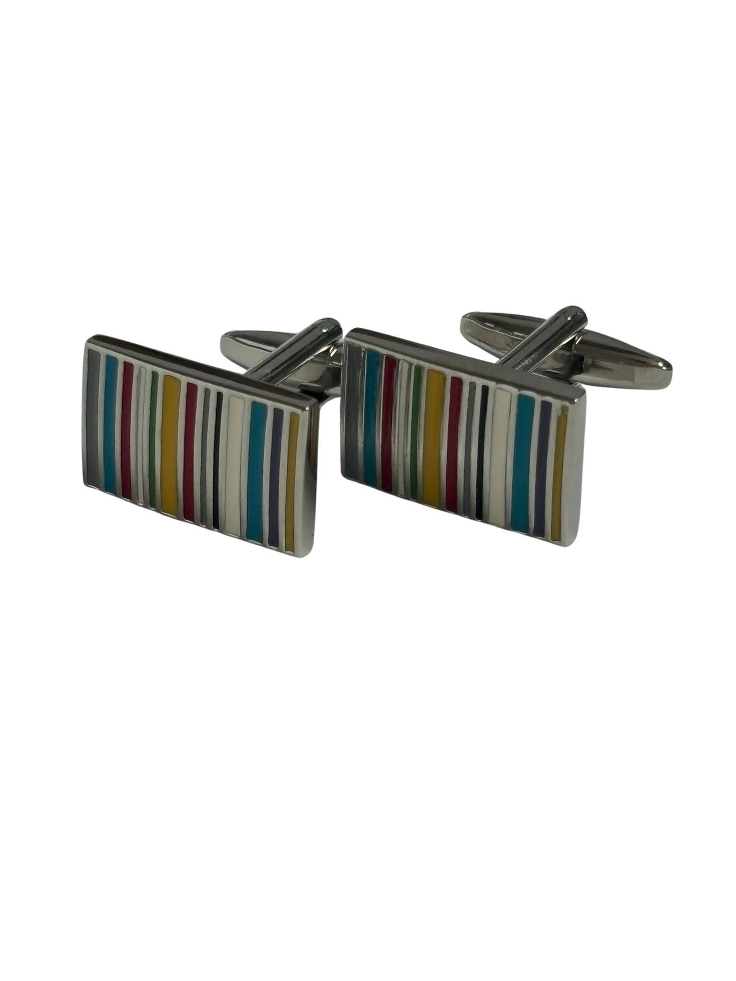 multicoloured striped cufflinks by Frederick Thomas Handmade Mens Ties
