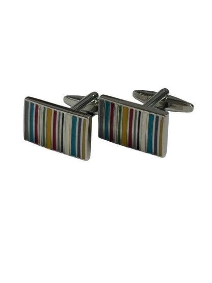 multicoloured striped cufflinks by Frederick Thomas Handmade Mens Ties