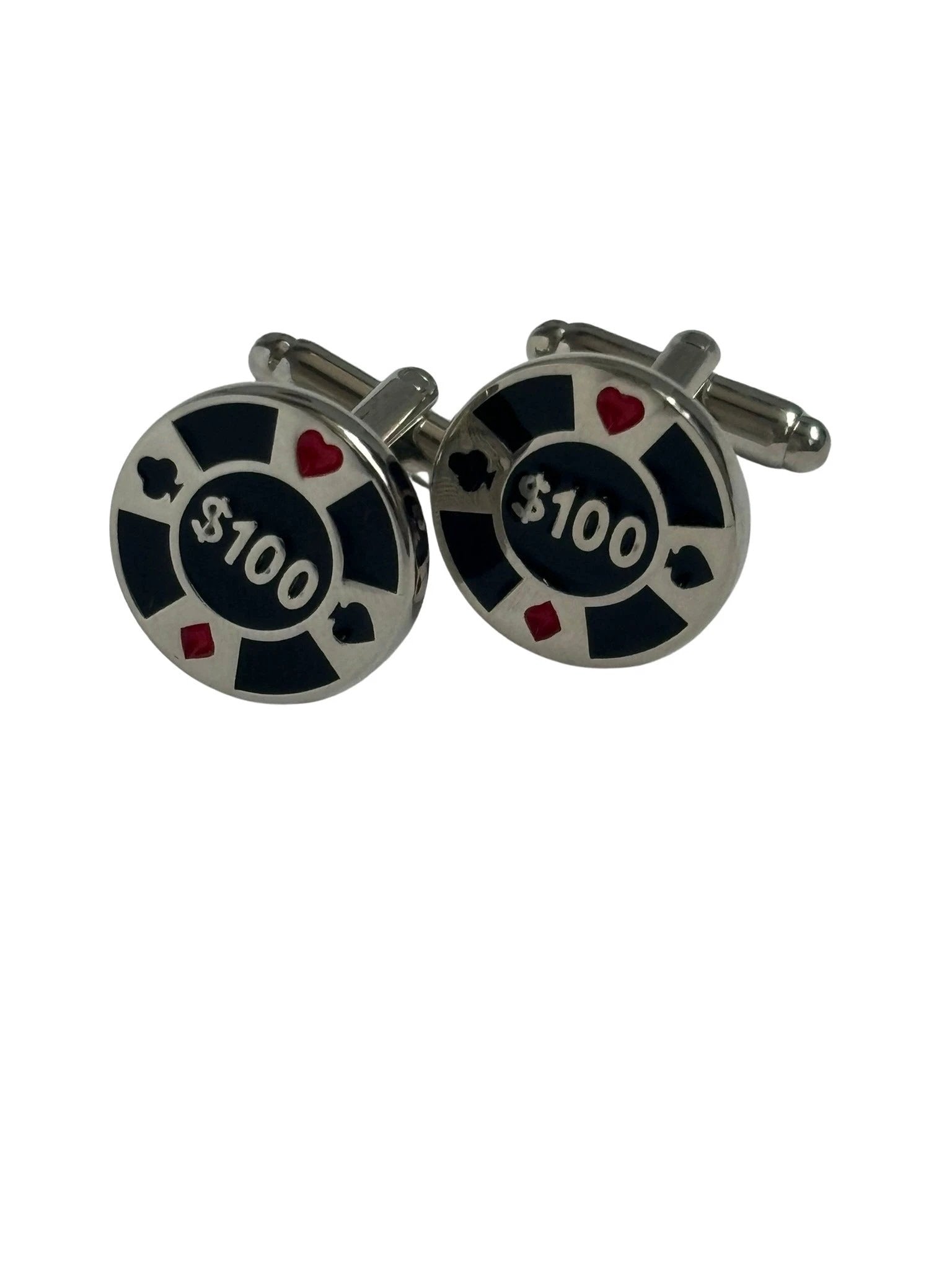 Quirky cufflinks in a casino gambling chip design by Frederick Thomas Handmade Mens Ties