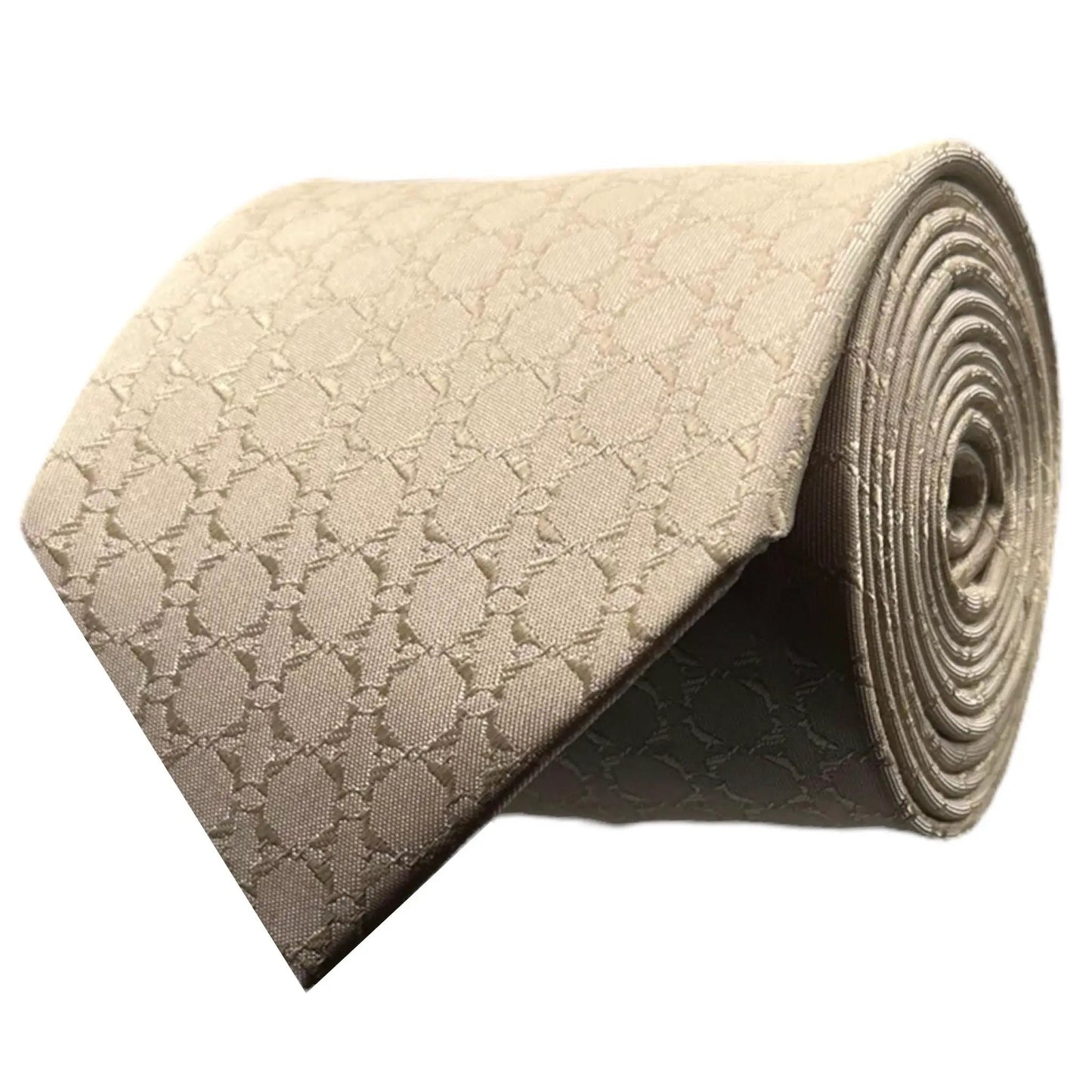 Beige Textured Tie by OFL Ties