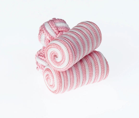 Pink And White Barrel Cufflinks By Ringhart Shirting Fabrics by Ringhart Shirting Fabrics