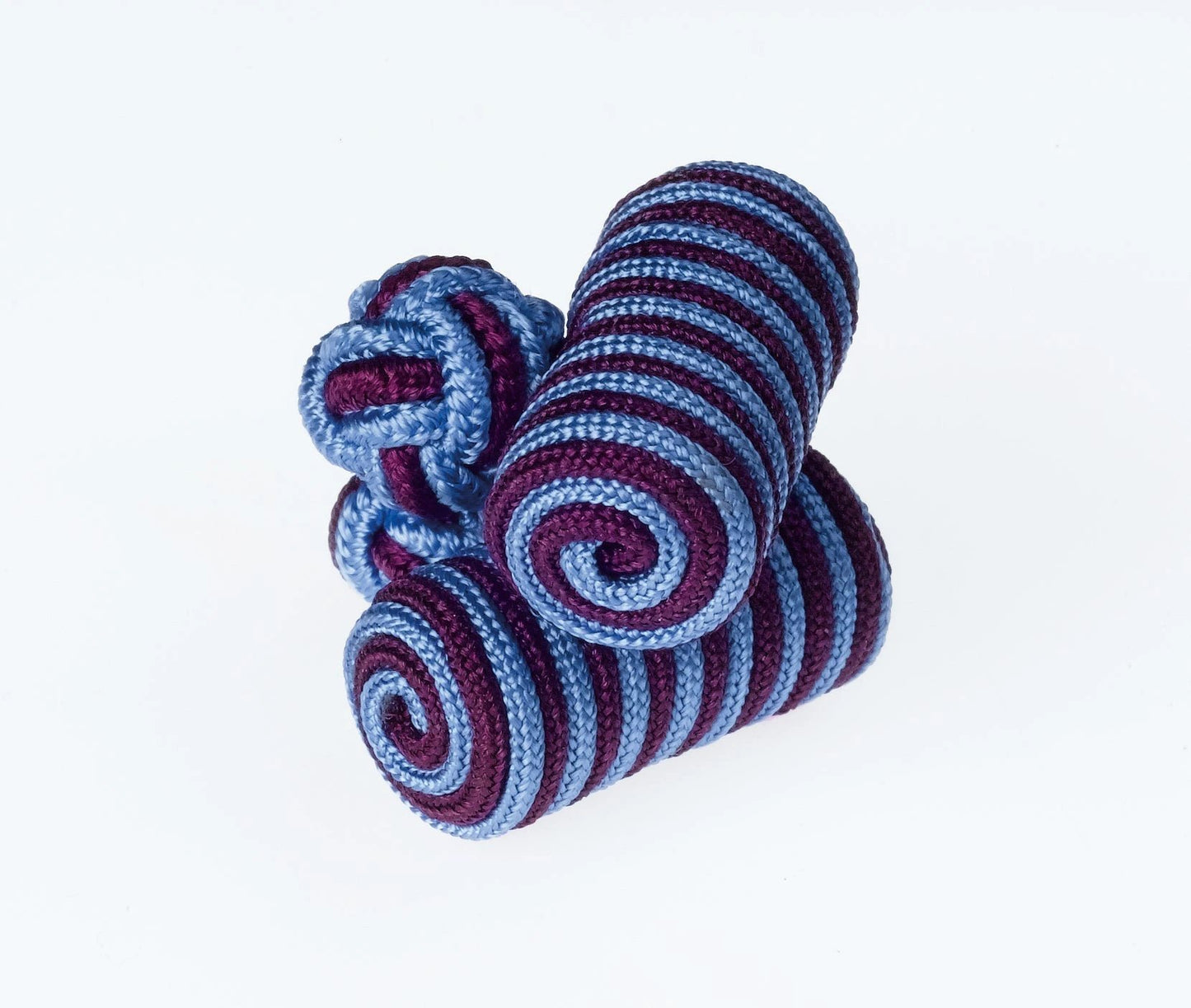 Blue And Purple Striped Barrel Cufflinks By Ringhart Shirting Fabrics by Ringhart Shirting Fabrics