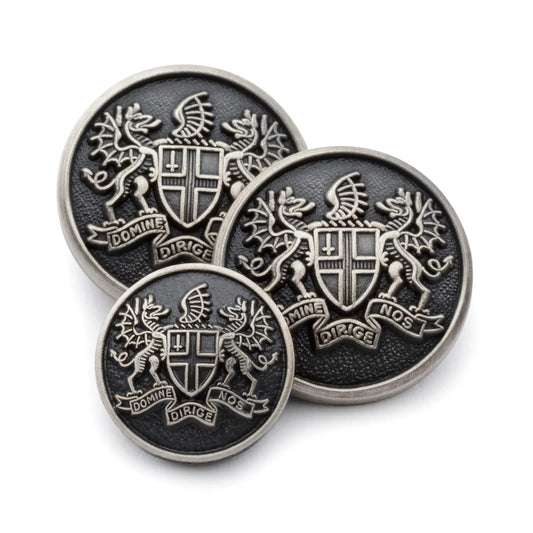 City Of London Blazer Button In Antique Silver by Benson & Clegg