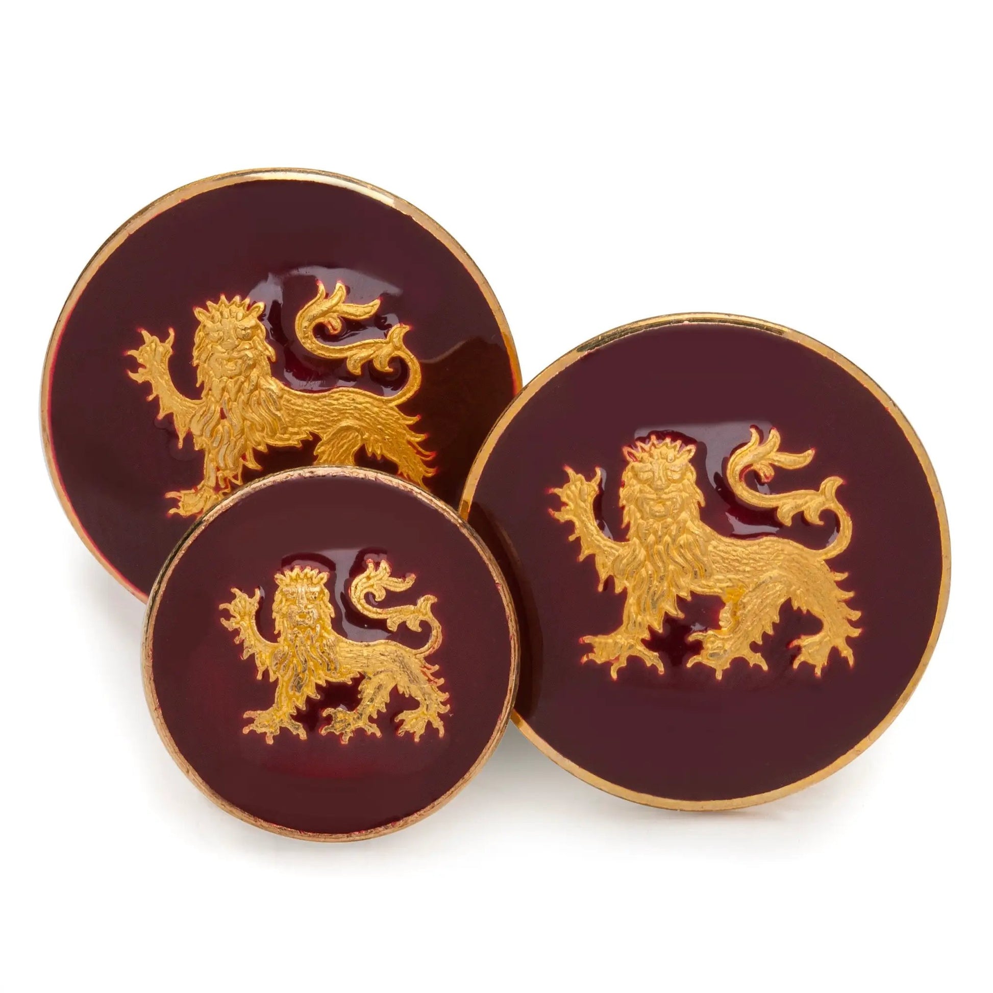 Lion Passant Guardant (Red Enamel) Blazer Button by Benson & Clegg