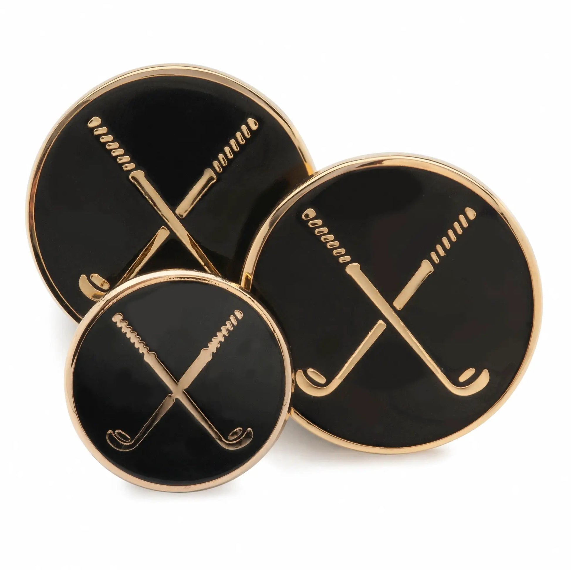 Golf Clubs (Black Enamel) Blazer Button by Benson & Clegg