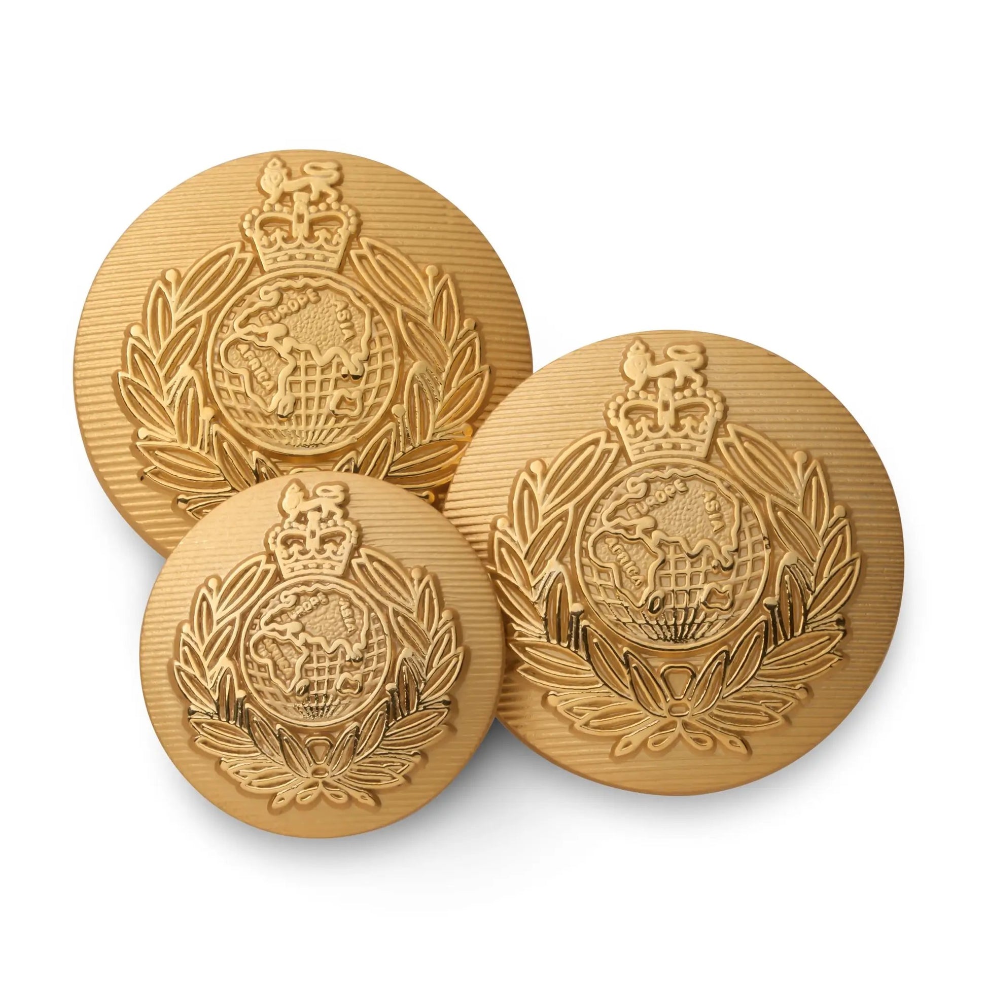 Royal Marines Blazer Button Set In Gold by Benson & Clegg