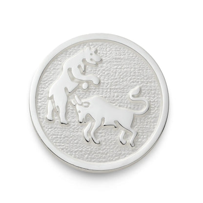 Bull And Bear Blazer Button In Silver by Benson & Clegg