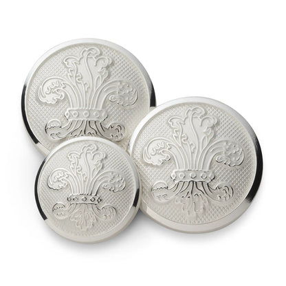 Fleur De Lys Blazer Button In Silver by Benson & Clegg