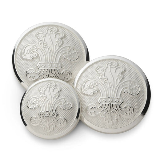Fleur De Lys Blazer Button In Silver by Benson & Clegg