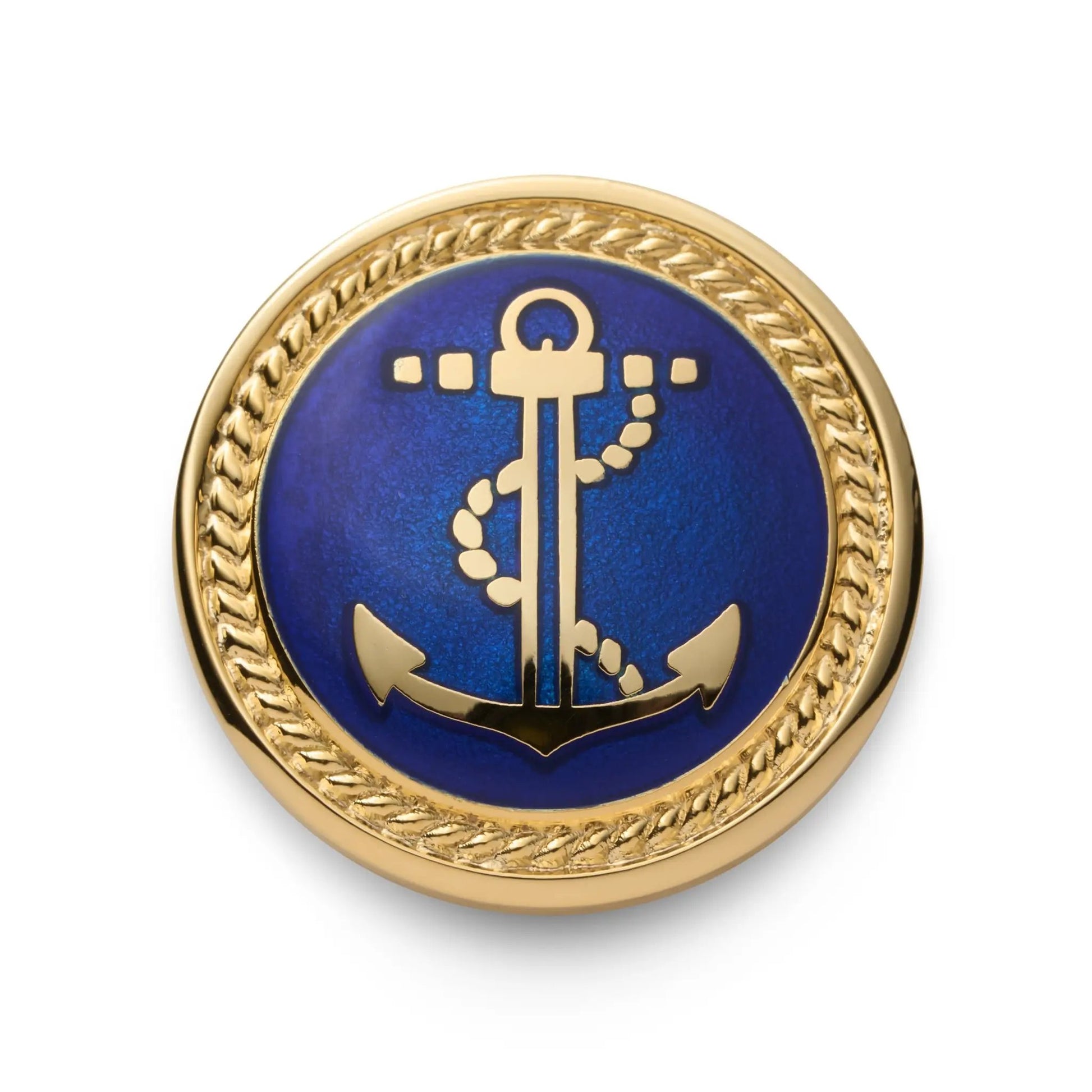 Anchor Blazer Button In Gold And Royal Blue by Benson & Clegg