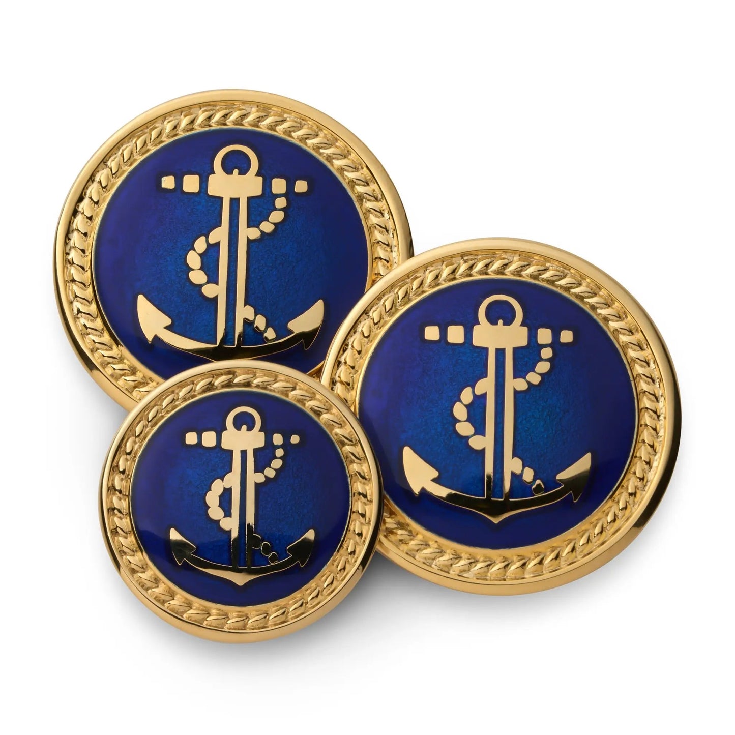 Anchor Blazer Button In Gold And Royal Blue by Benson & Clegg