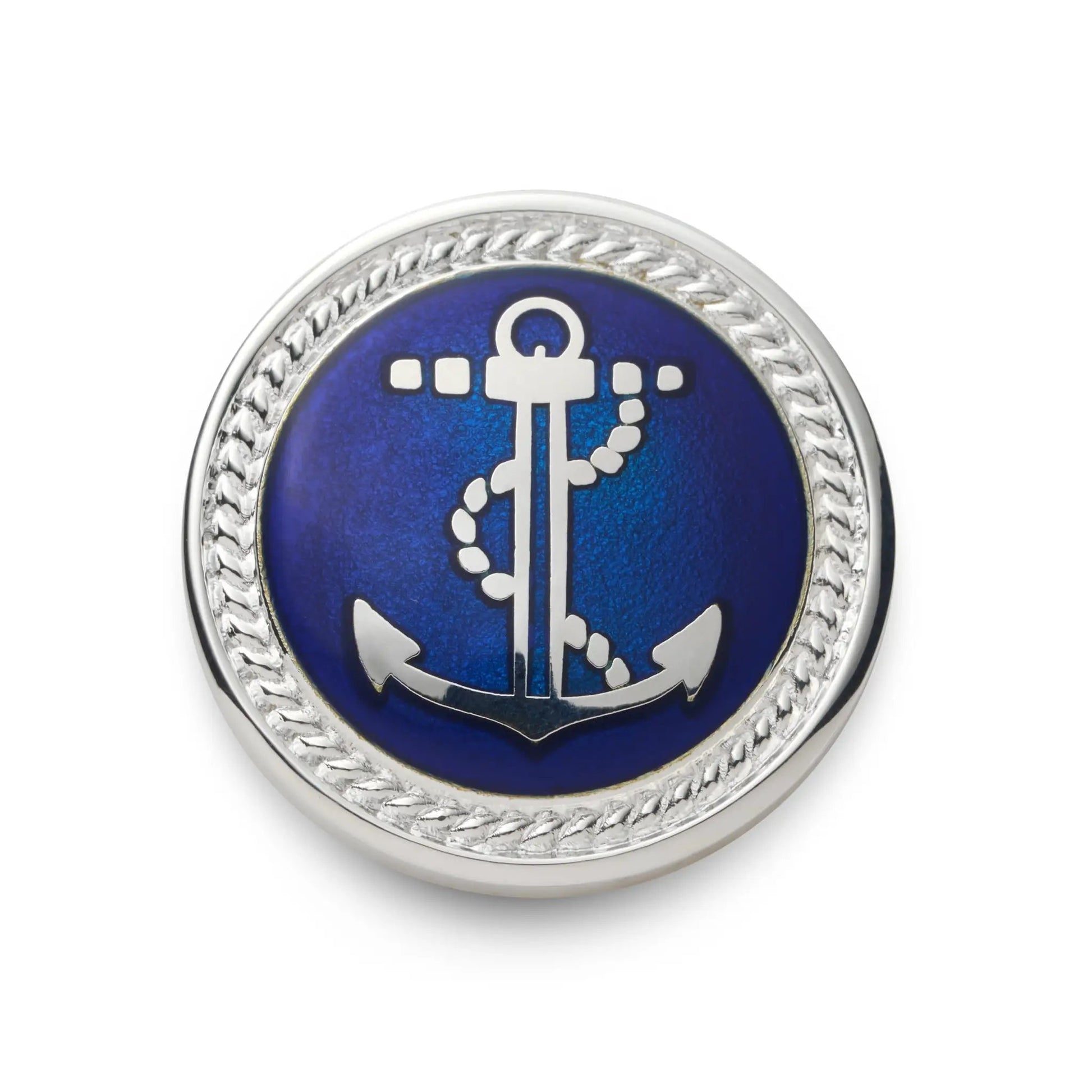 Anchor Blazer Button In Silver And Royal Blue by Benson & Clegg