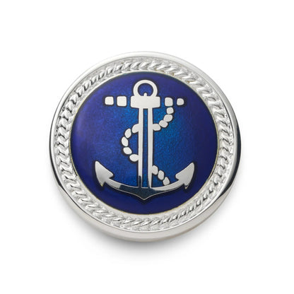 Anchor Blazer Button Set In Silver And Royal Blue by Benson & Clegg