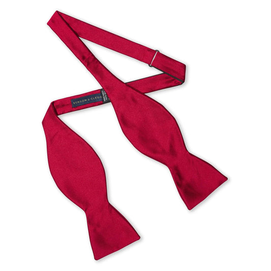 Red Satin Silk Self-Tie Bow Tie by Benson & Clegg