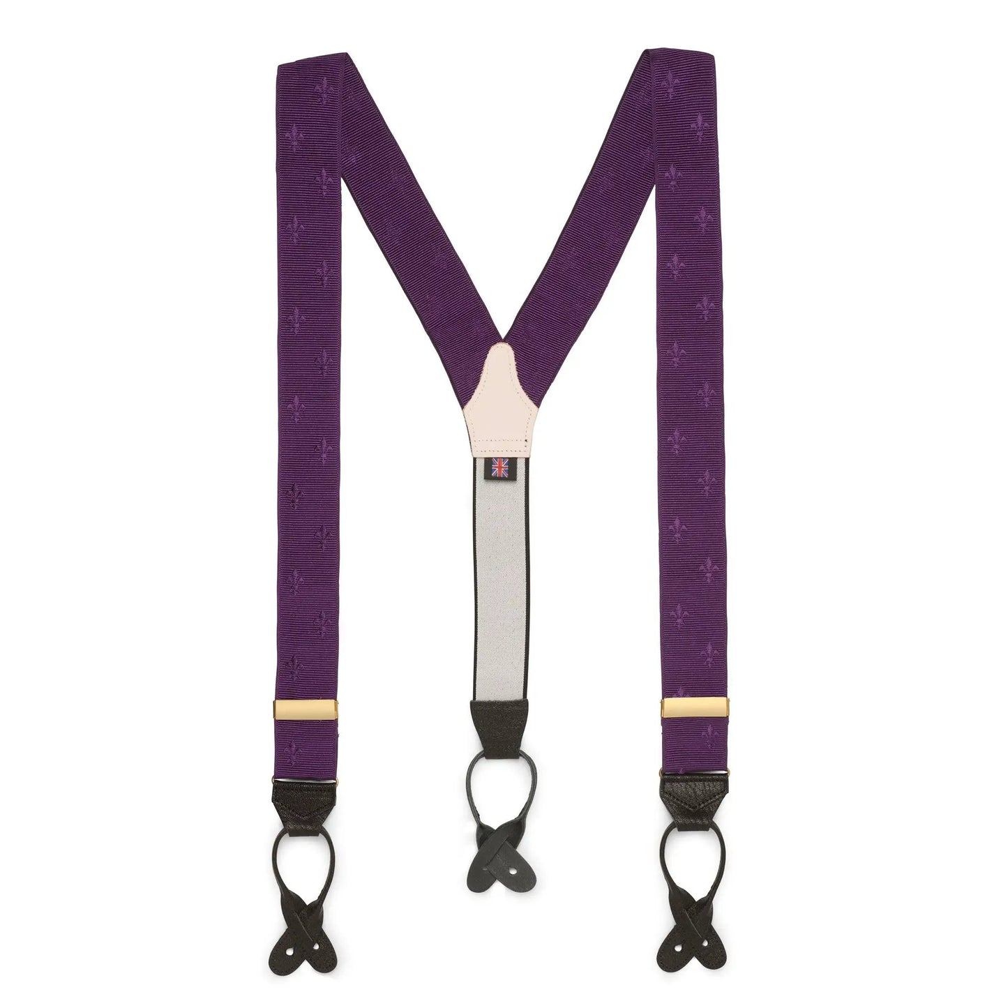 Fleur De Lys Braces In Purple by Benson & Clegg
