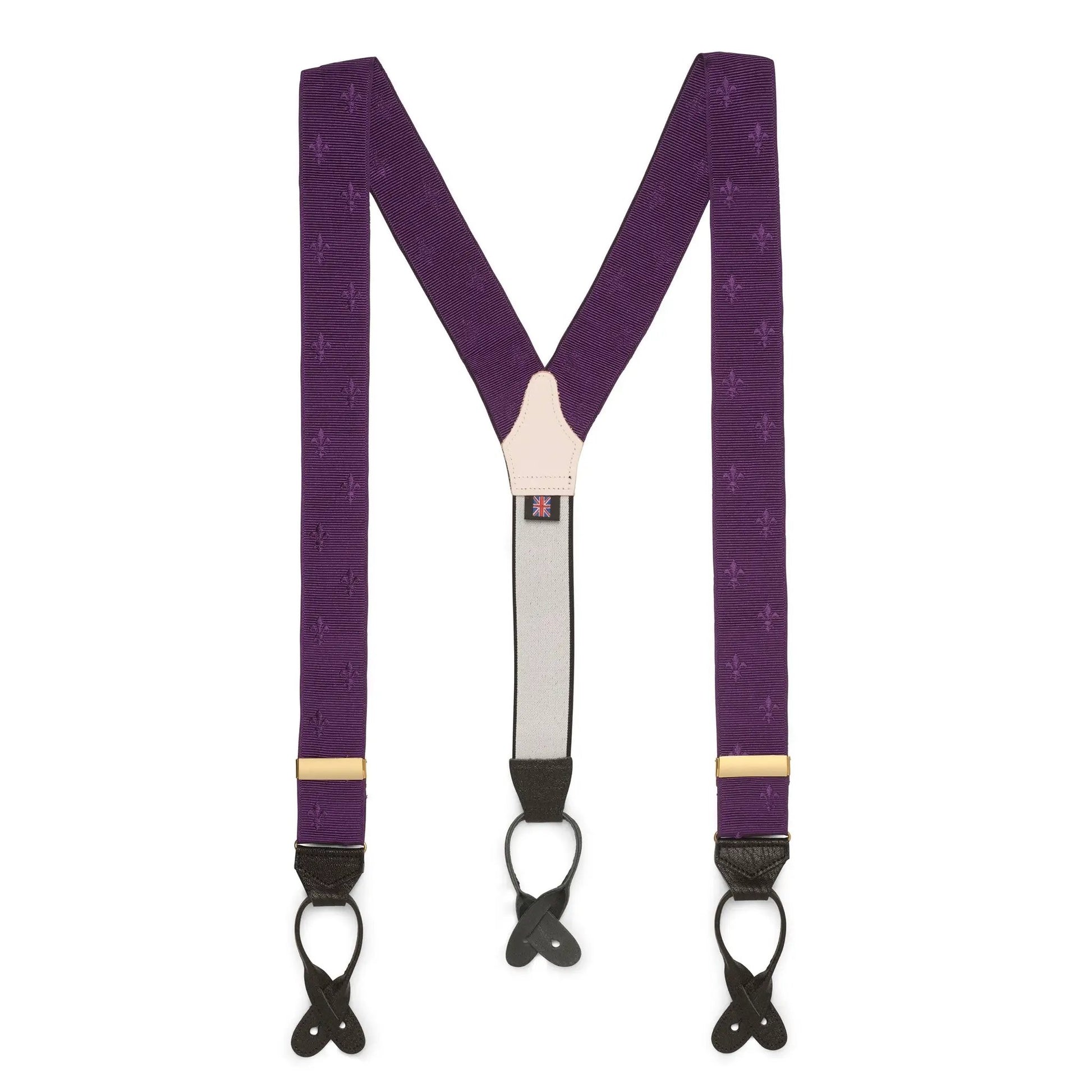 Fleur De Lys Braces In Purple by Benson & Clegg