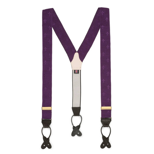Fleur De Lys Braces In Purple by Benson & Clegg