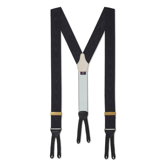 Silk Moire Braces In Black by Benson & Clegg