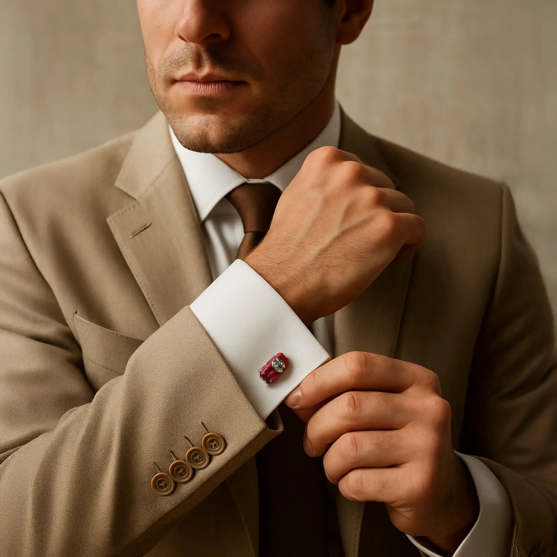 Crimson Racer Cufflinks by Benson & Clegg