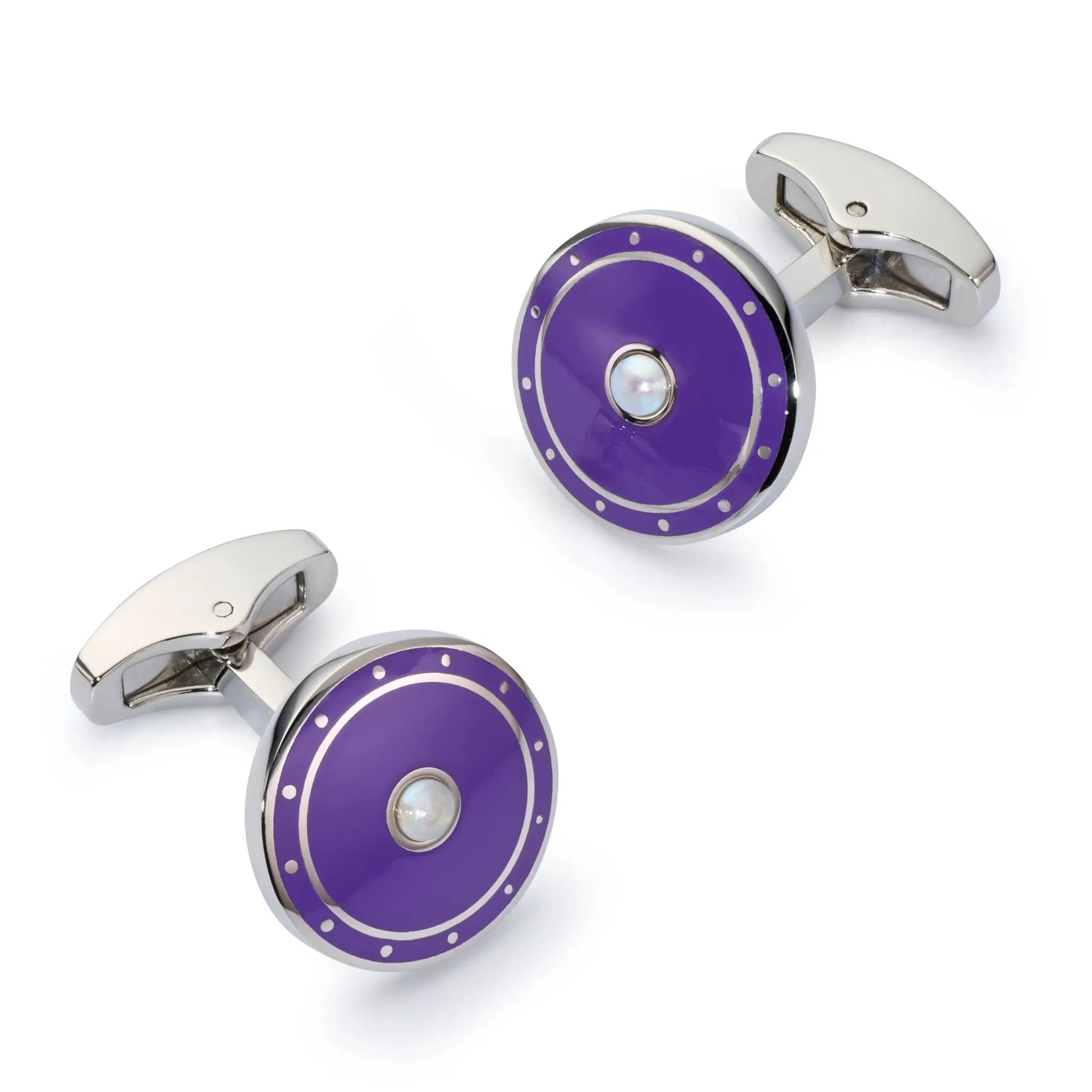 Halo Cufflinks In Royal Purple by Benson & Clegg