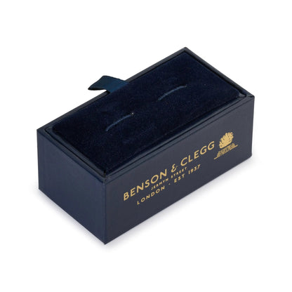 Weave Sterling Silver Cufflinks In Cream by Benson & Clegg