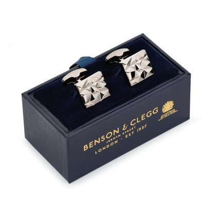Modernist Cufflinks In Gun Metal by Benson & Clegg
