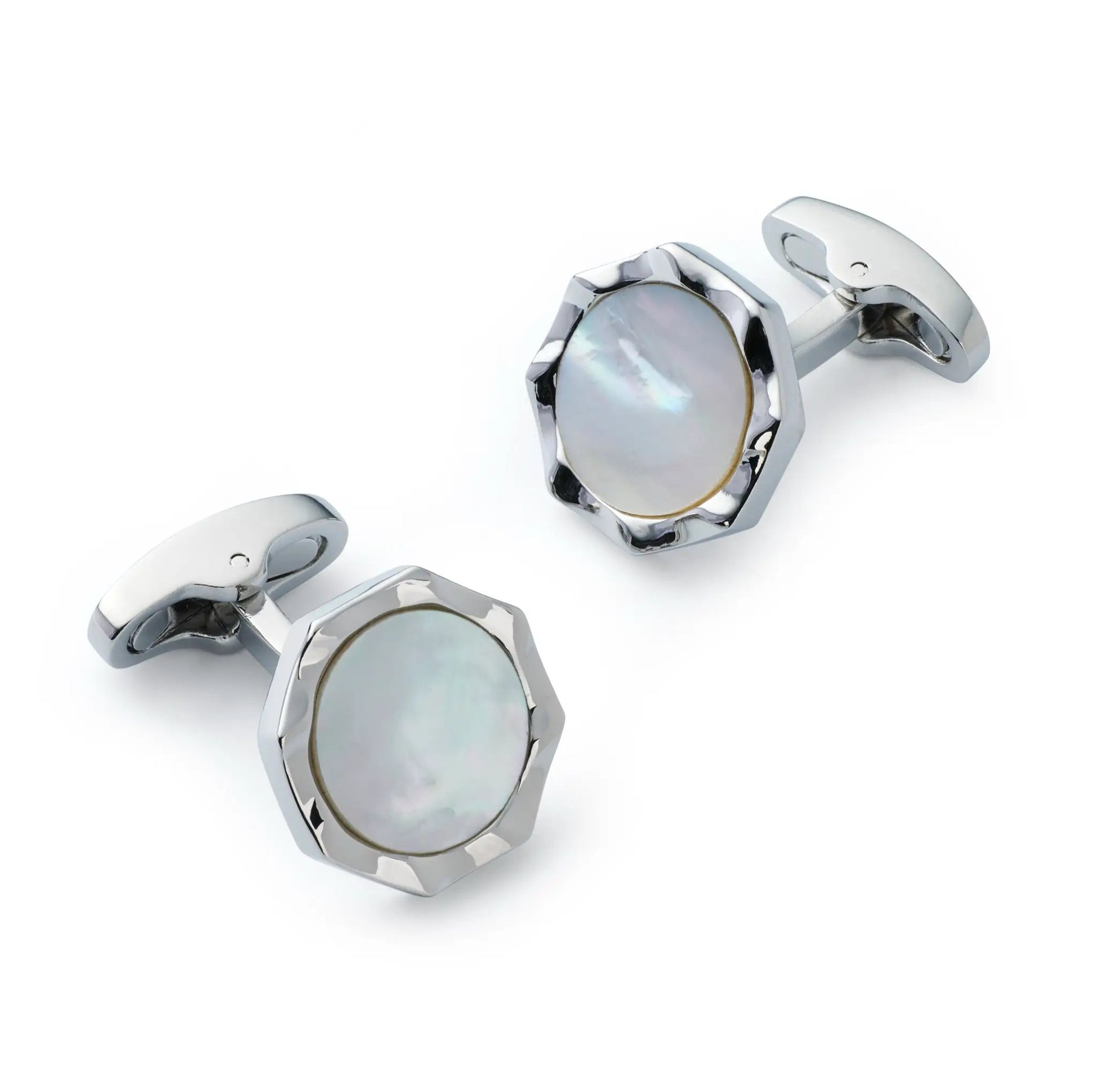 Signet Cufflinks In Mother Of Pearl by Benson & Clegg