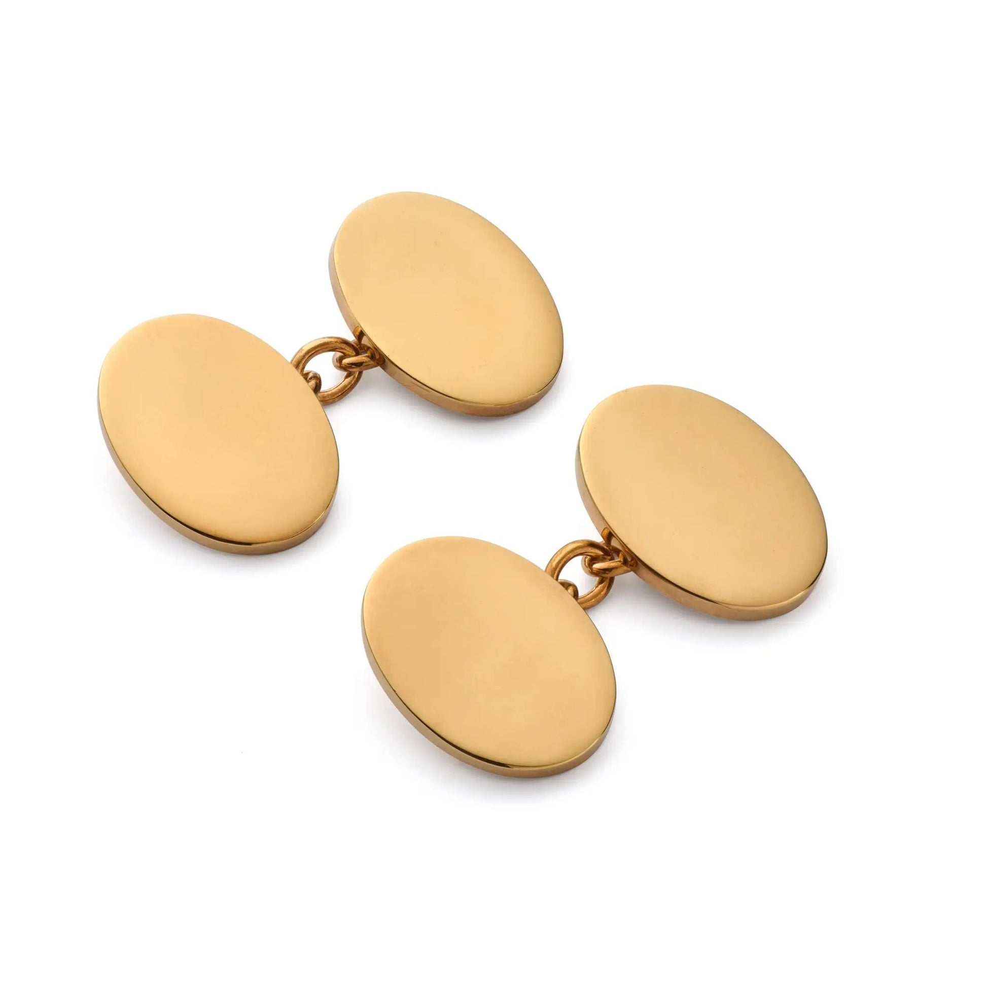 Sterling Silver British Hallmarked Chain Cufflinks With 22ct Gold by Benson & Clegg