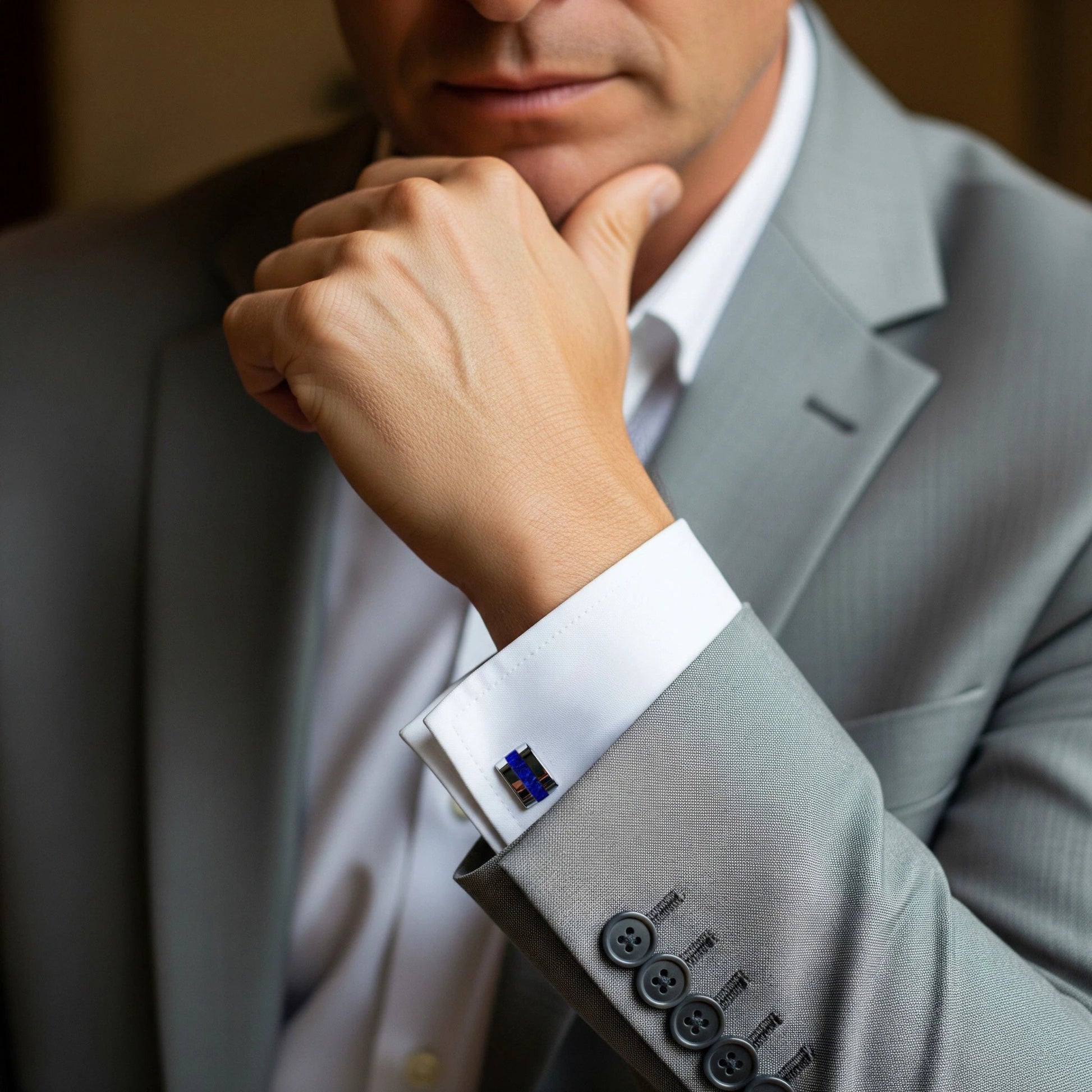 Contemporary Lapis Lazuli Cufflinks by Benson & Clegg