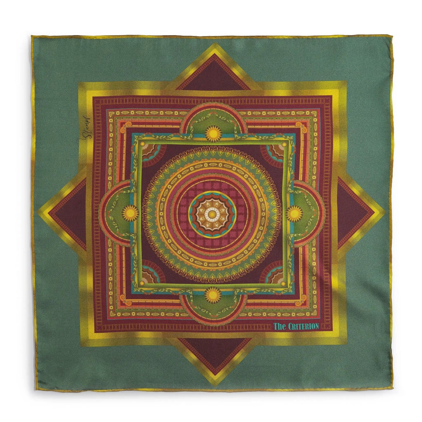 Criterion Foyer Turquoise Pocket Square by Benson & Clegg