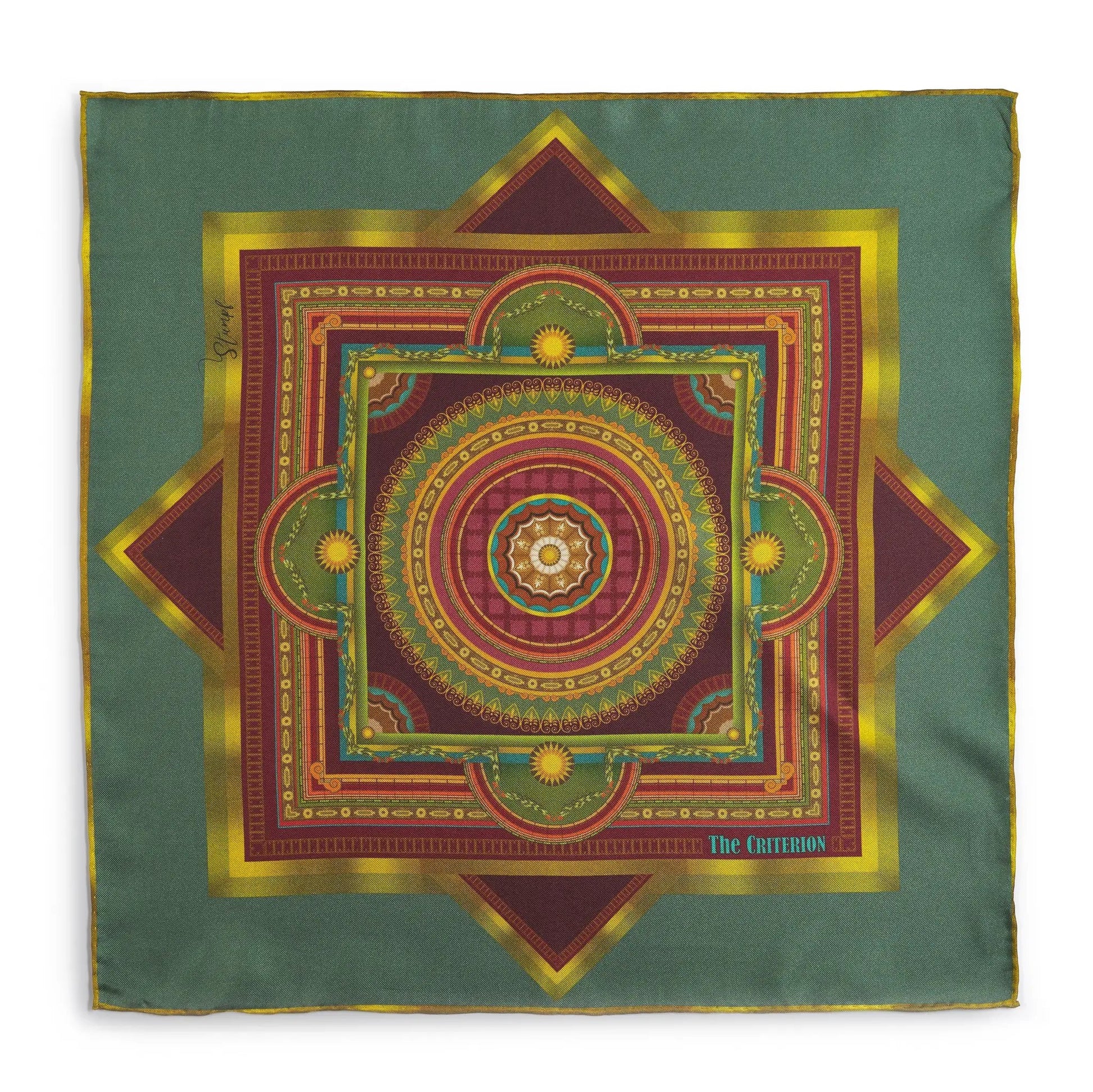 Criterion Foyer Turquoise Pocket Square by Benson & Clegg