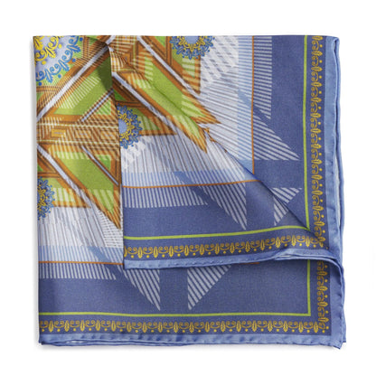 Edinburgh Saltire Waverley Blue Pocket Square by Benson & Clegg