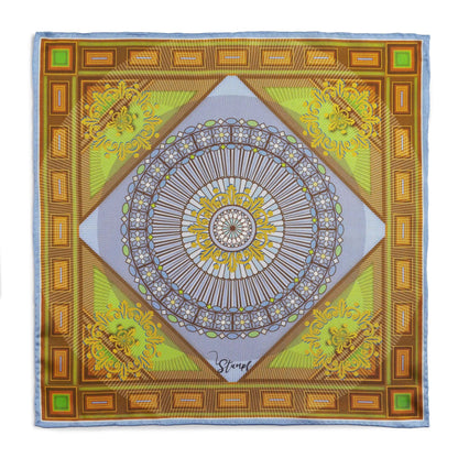 Edinburgh Saltire Waverley Green Pocket Square by Benson & Clegg